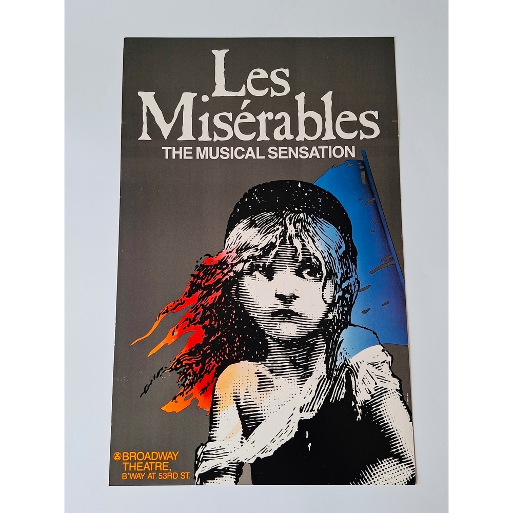 1986 Les Miserables Original Broadway Theatre Window Card Poster 14x22 CMI